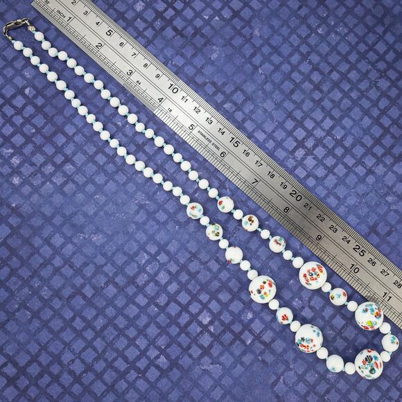 Vintage Statement Japanese Tombo Bead Necklace Up To 13 MM Restrung Handknotted - Picture 4 of 9